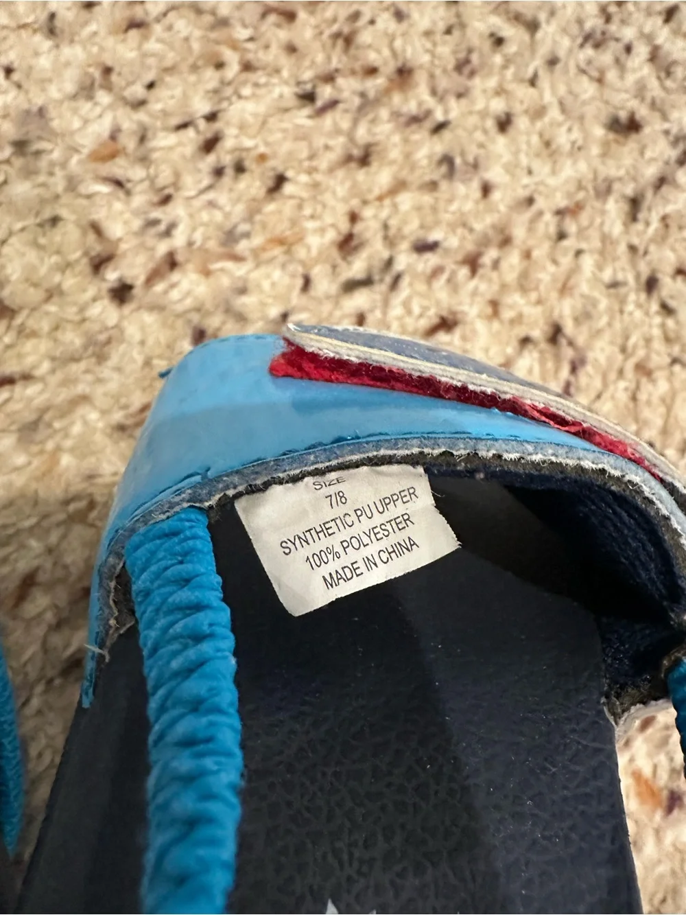 Toddler Shark Slide Sandals in Blue 7/8 Size